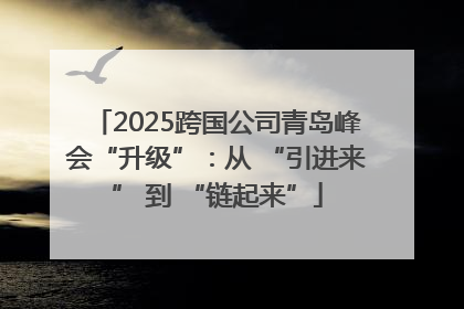 2025跨国公司青岛峰会“升级”：从 “引进来” 到 “链起来”