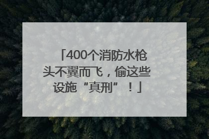 400个消防水枪头不翼而飞，偷这些设施“真刑”！