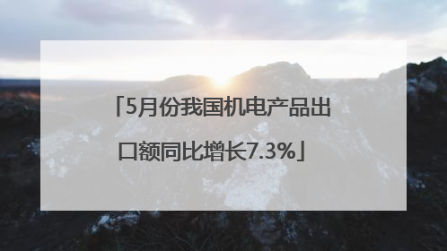 5月份我国机电产品出口额同比增长7.3%