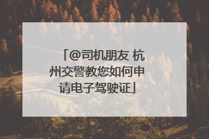 @司机朋友 杭州交警教您如何申请电子驾驶证